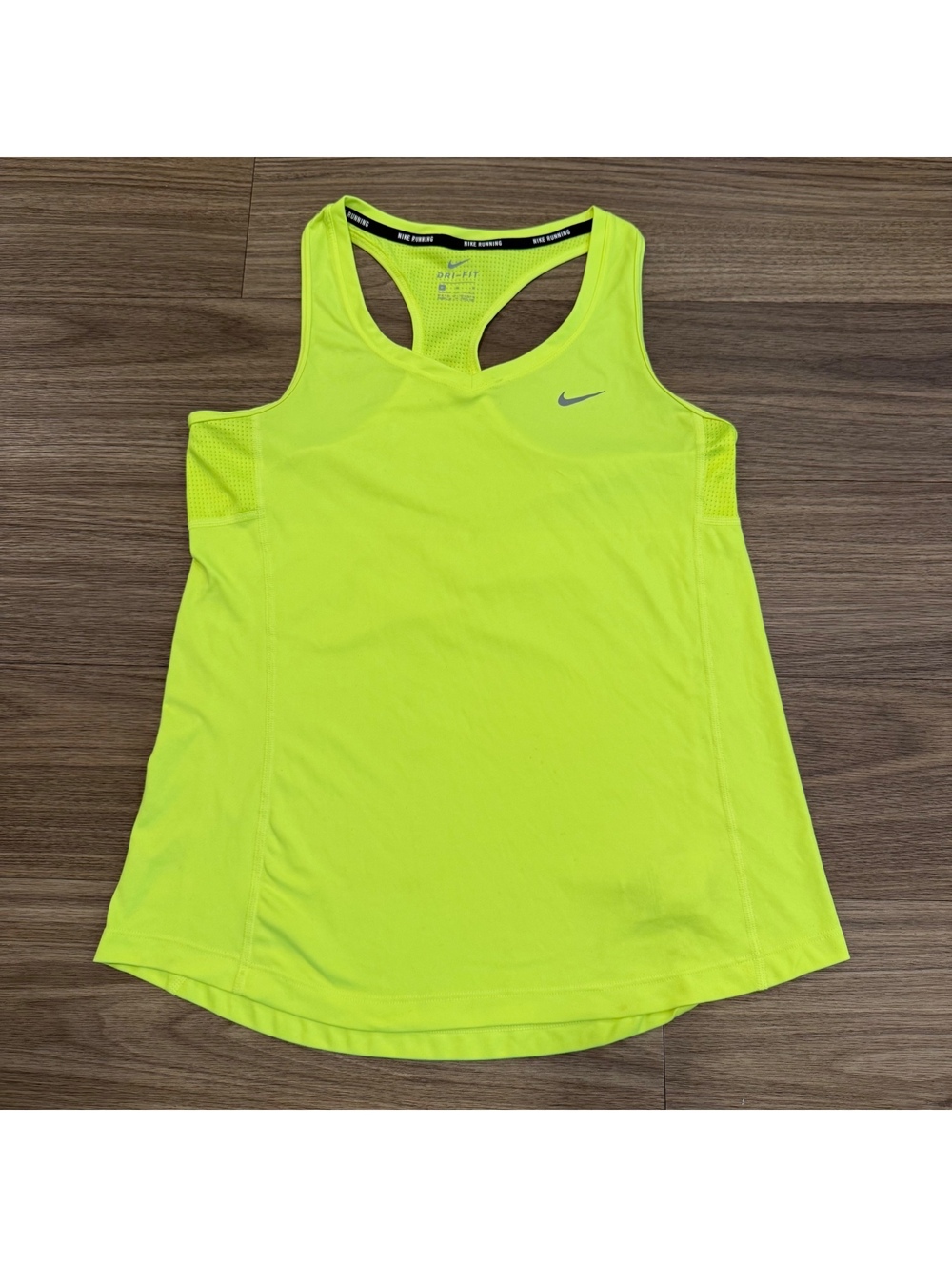 Nike Dri-FIT Women’s Running Racerback Tank Size M Volt Neon Yellow #4640